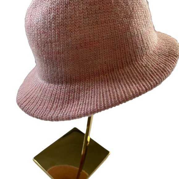Vintage HANSEN Womens Pink Knit Bucket Brim Warm Winter Hat One Size - Picture 1 of 10